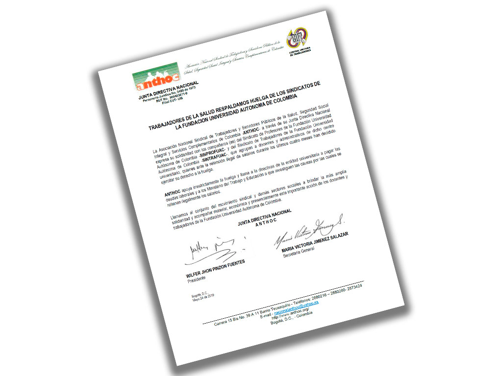 comunicado respaldo huelga uac imagen