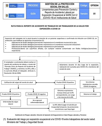 guia lineamientos para prevencion control y reporte de accidente laboral exposicion ocupacional covid
