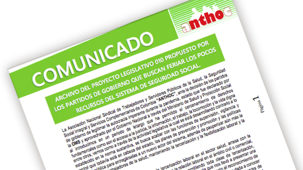 Comunicado ANTHOC caravana 21 de septiembre 2020 comunicado