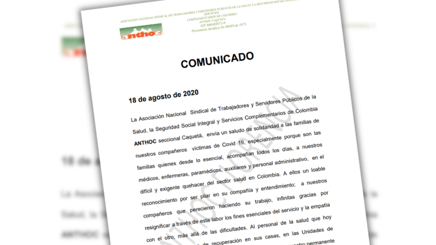 Condolencia Públicas ANTHOC Caquetá condolenciapublicas