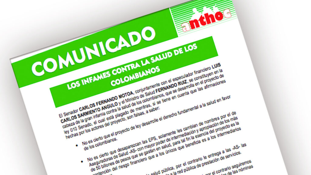 La infamia salud de los colombianos infames