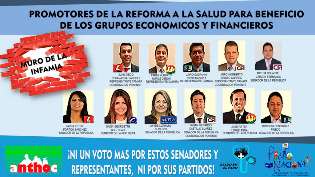 Promotores de la reforma a la salud para beneficio de los grupos economicos y financieros no mas